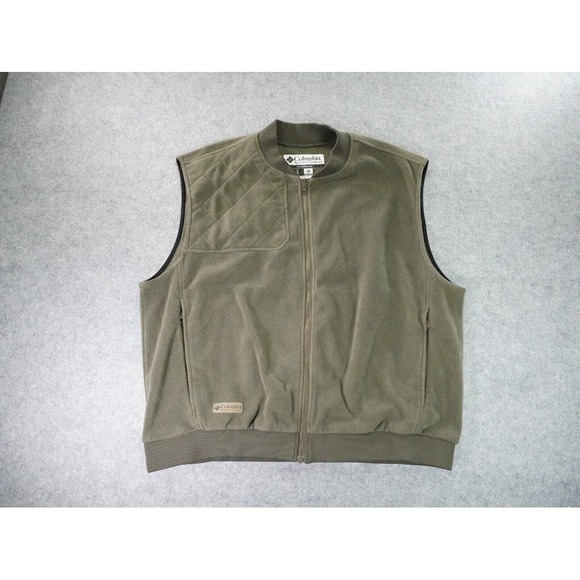 Columbia Vest Mens 2XL Green Full‎ Zip Hunting Shooting Outdoor Hiking - Picture 1 of 9
